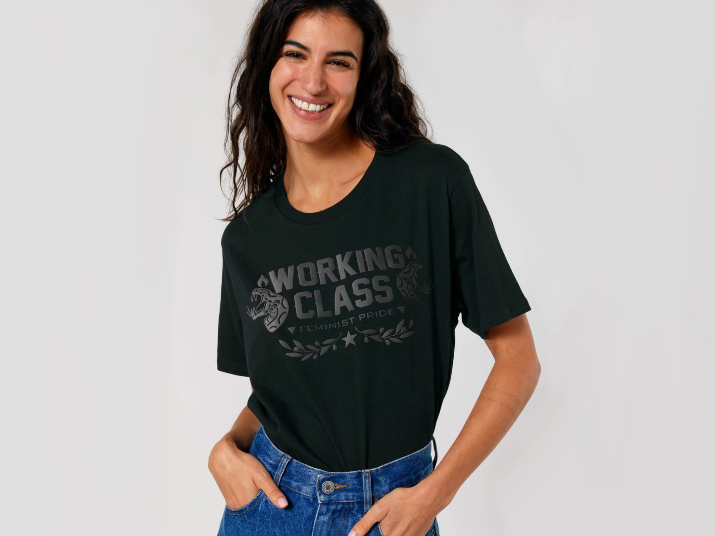 Camiseta negra unisex Working Class