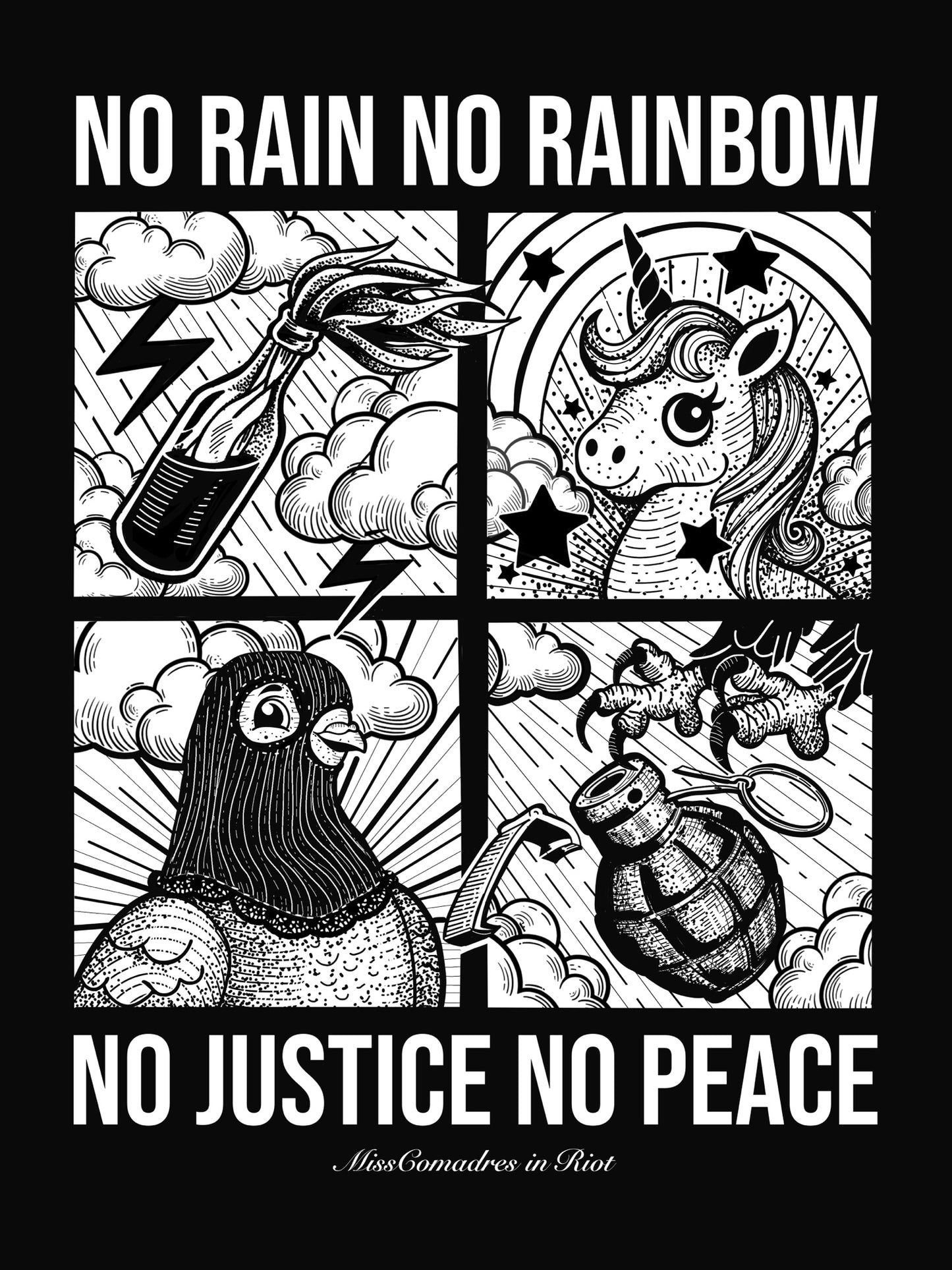 Ilustración unicornio lucha social