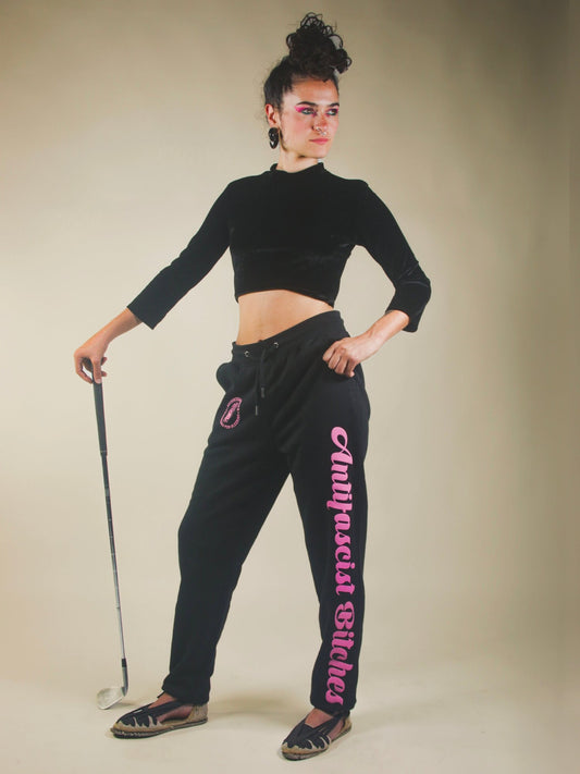 Pantalón negro unisex antifascista