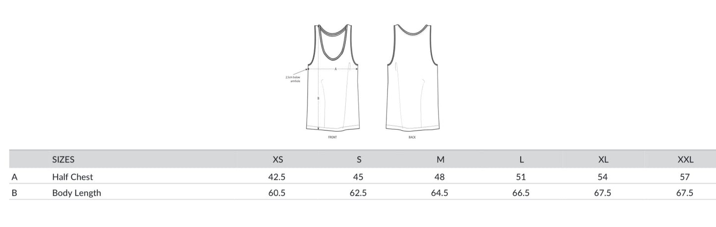 Camiseta tirantes tallas
