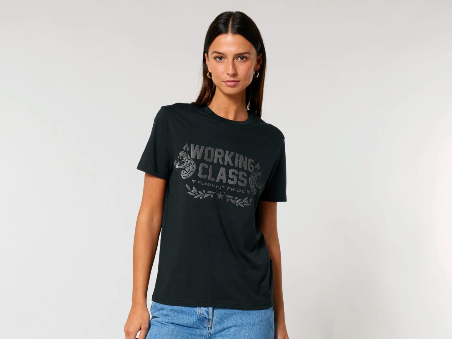 Camiseta unisex negra WORKING Class Feminista