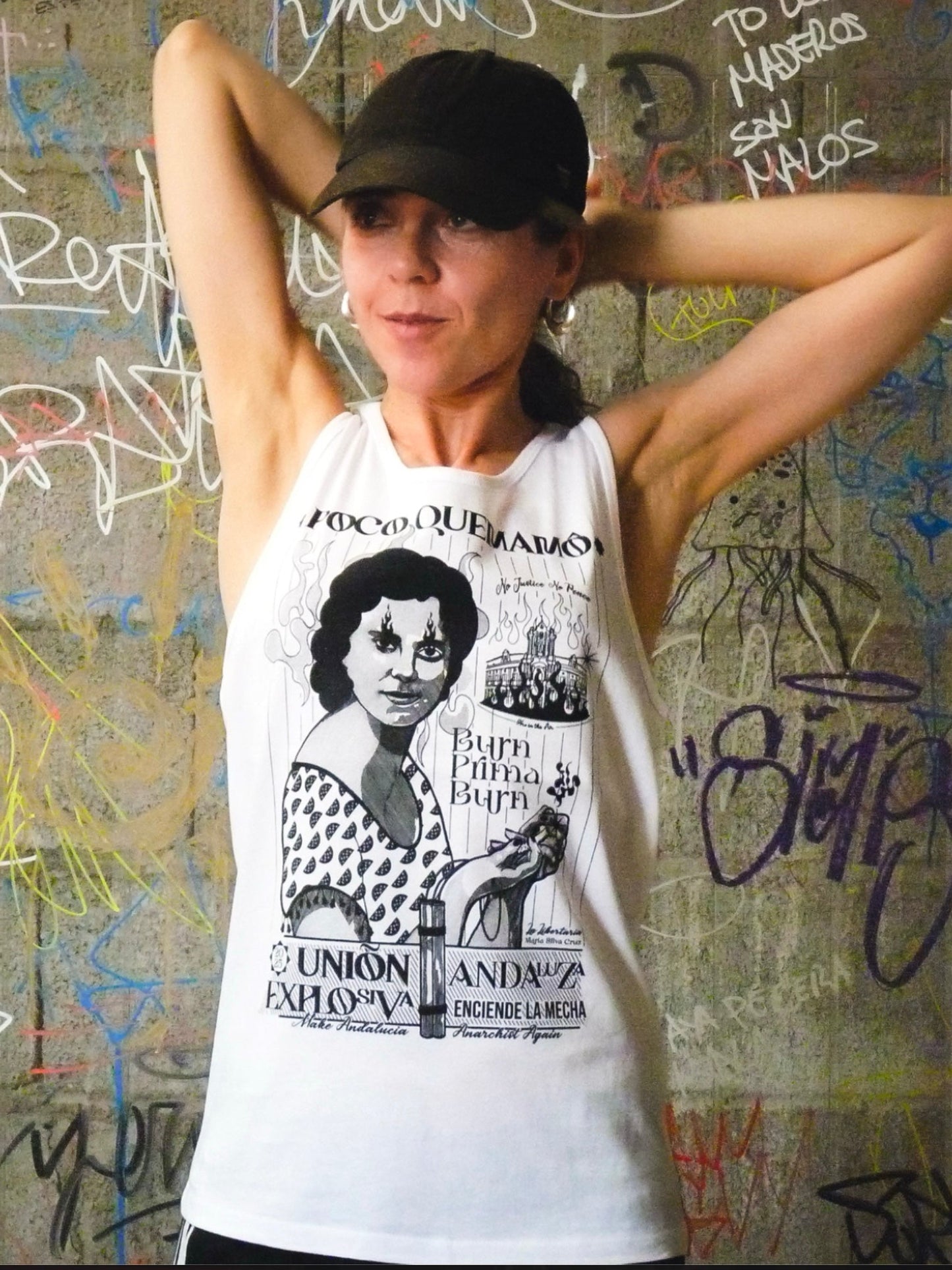 Camiseta blanca unisex  andalucista tirantes