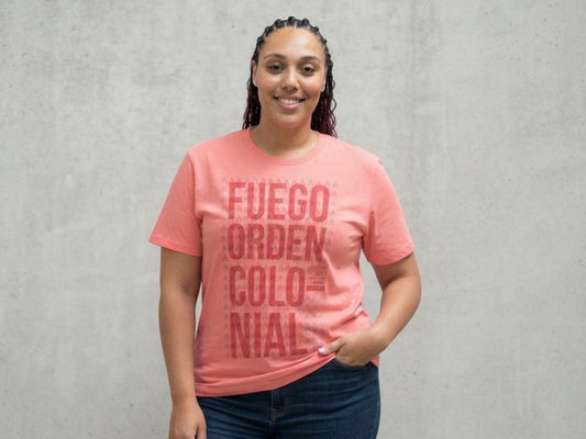Camiseta unisex  orgánica con mensaje decolonial de comercio justo tinta fotocr 