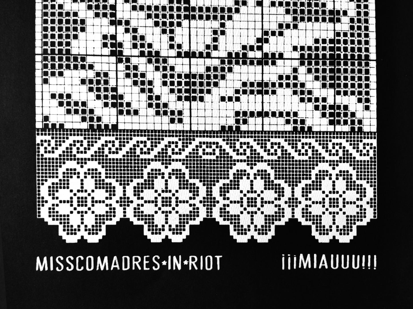 Detalle ilustración gato ganchillo jodidamente viva 