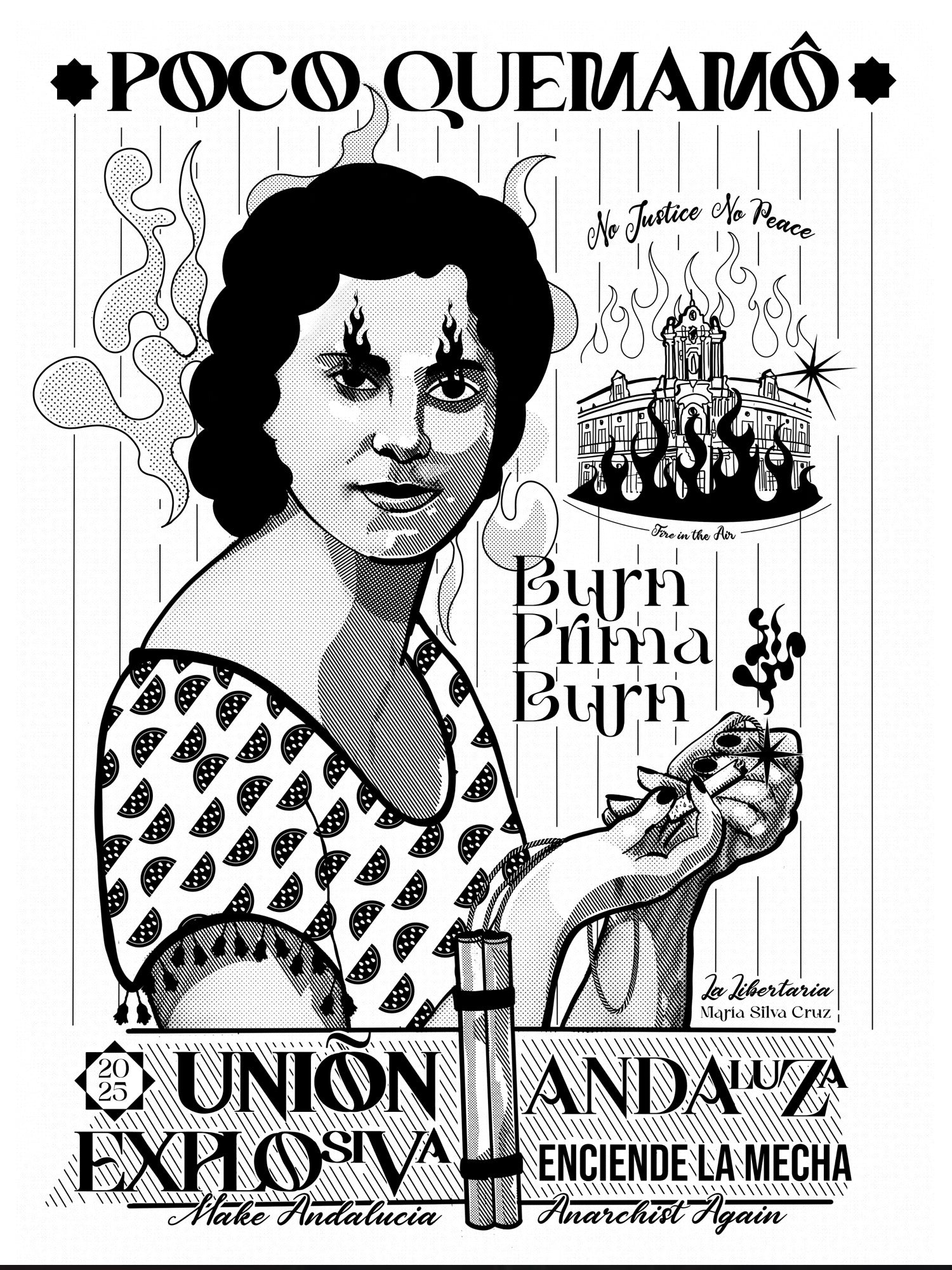 Ilustración homenaje a María Silva Cruz, la Libertaria, Casas Viejas
