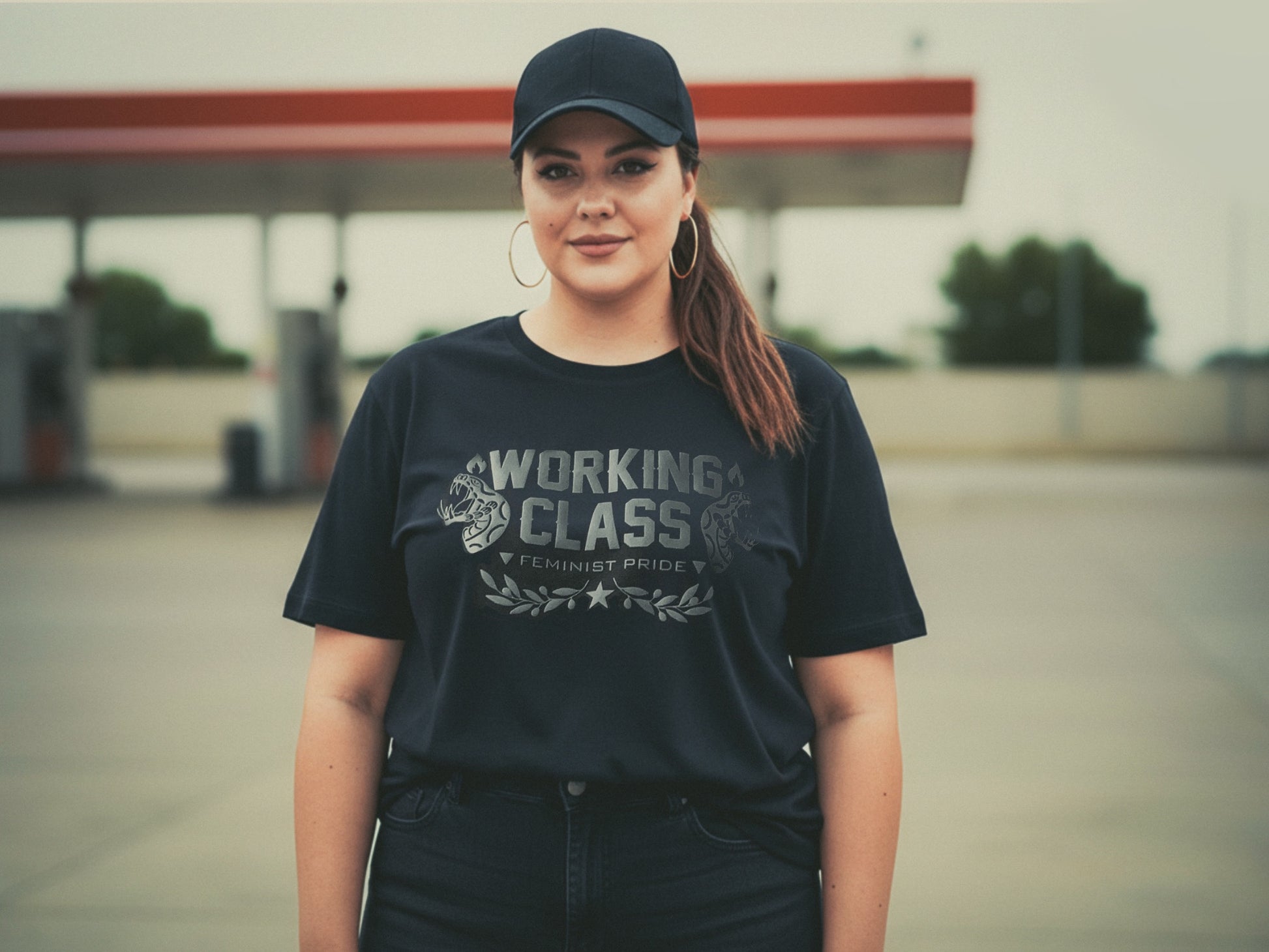 Camiseta orgánica negra, comercio Justo, unisex, feminista, clase obrera, orgullo , WORKING CLASS