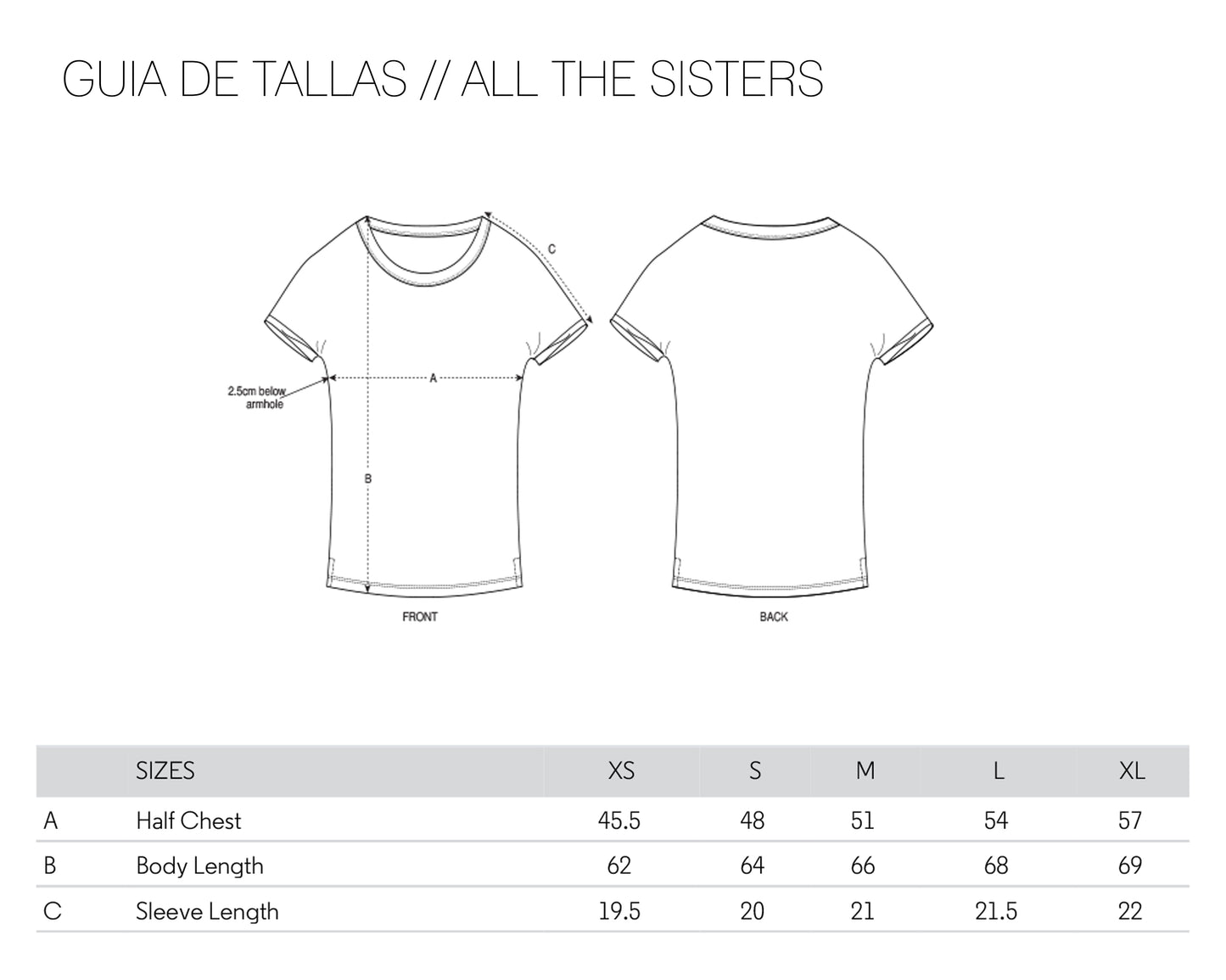 Camiseta blanca ecológica ropa feminista Frida Kahlo Comandanta Ramona EZLN Guía de tallas